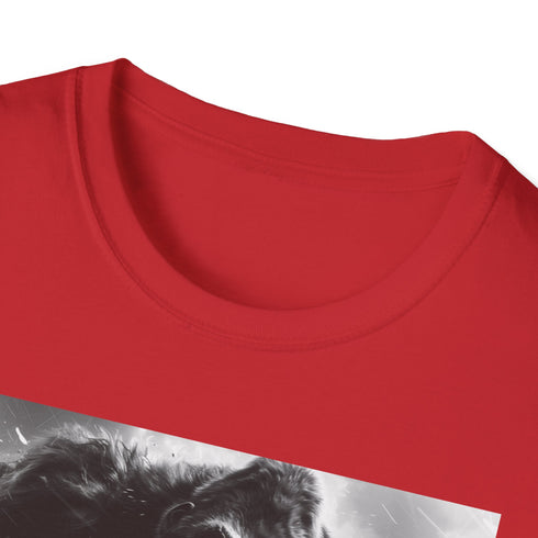 Charcoal crew neck T-shirt featuring vivid King Kong urban jungle design