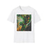 Charcoal crew neck T-shirt featuring vibrant Green Lantern portrait in cotton