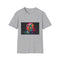 Political Icon in Vibrant Hues T-shirt, Charcoal variant, size S.