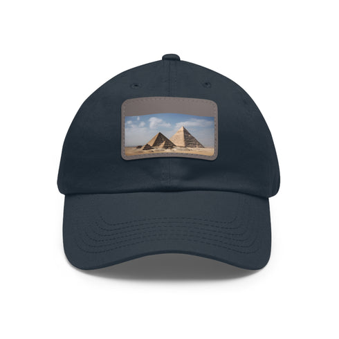 Giza Glory Baseball Cap in White with Light Brown Patch