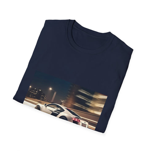 Charcoal cotton T-shirt with Audi R8 race car graphic