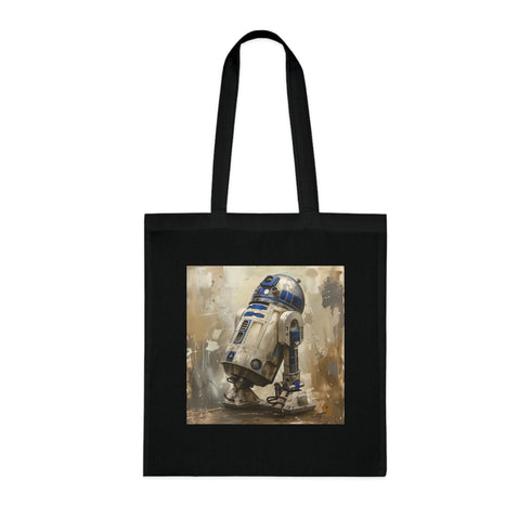 Black cotton Astromech Ally Tote Bag featuring R2-D2 from Star Wars.