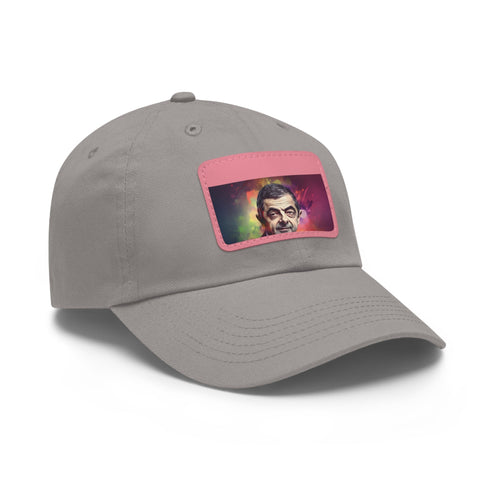 Vibrant neon watercolor baseball cap with light brown patch.
