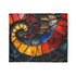 Shattered Stained Glass Forming Serpent Plush Fleece Throw Blanket