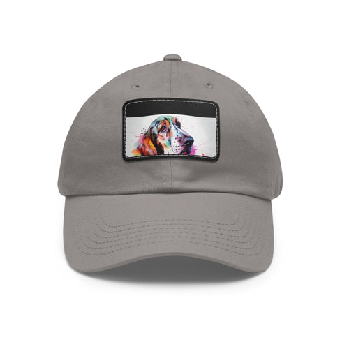 "Cute white Basset Hound BowWow cap for dog lovers."