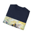 Charcoal cotton t-shirt with vibrant bumblebee watercolor design summer staple