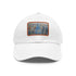 Chrysler Cityscape Watercolor Baseball Cap in White with Light Brown Patch