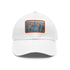 Urban chic Chrysler Cityscape watercolor baseball cap in white/light brown.