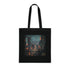 Futuristic Cyberpunk Cityscape Black Cotton Tote Bag - Accessories, Bags
