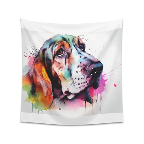 Basset Hound Love Tapestry - Charming and Stylish Dog Decor for Dog Lovers | High-Quality Material - Perfect for All Seasons 34x40 or 57x57 Sizes