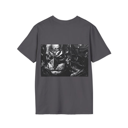 Batman Gotham Knight Dark City Tee in Charcoal; Cotton Crew Neck.