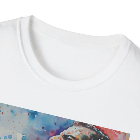 Freddie Mercury watercolor tribute t-shirt, charcoal, regular fit, crew neck.