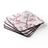 Pink and white Cherry Blossom Corkwood Square Coasters for kitchen.