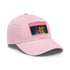 Neon watercolor snapback cap with Henry Cavill-inspired design, white/light brown patch.