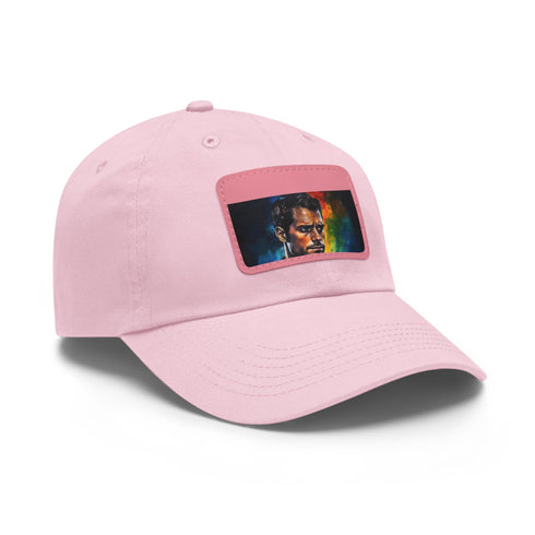 Neon watercolor snapback cap with Henry Cavill-inspired design, rectangle shape.