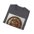 Charcoal steampunk t-shirt with intricate gear pattern and soft breathable cotton