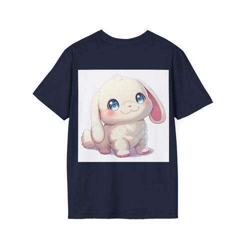 Chubby pup tee in charcoal cotton, featuring cinnamoroll design.