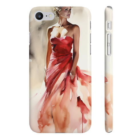 Lady in Red Glamour iPhone 7 Plus Glossy Phone Case