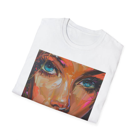 Charcoal cotton T-shirt with vibrant Barbie portrait showcasing timeless style