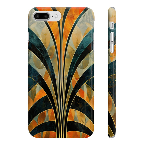 Geometric glamour Art Deco phone case glossy iPhone 7 Plus 8 Plus.