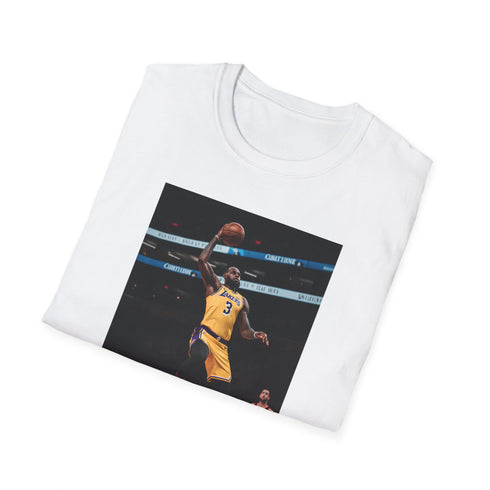 Charcoal cotton crew neck t-shirt with LeBron James Lakers graphic