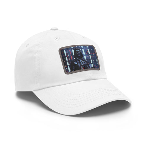 White cotton Galactic Empire cap with Sith Lord mask patch.