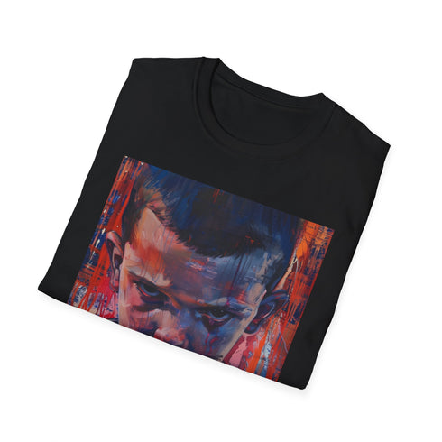 Red Telekinetic Wanderer T-shirt with Eleven portrait on front.