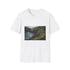 Charcoal cotton crew neck t-shirt with vibrant Maui landscape design