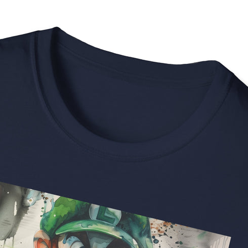 Charcoal Luigi T-shirt featuring Green Thunder graphic design for vibrant summer style