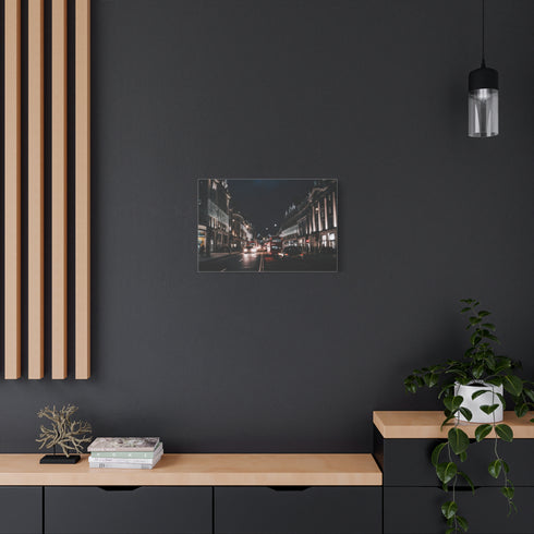 Oxford Street London at Night Illuminated Stretched Canvas Wall Art – Prints With Passion (View 5)