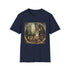 Charcoal forest-themed t-shirt with playful woodland animals and soft cotton fabric