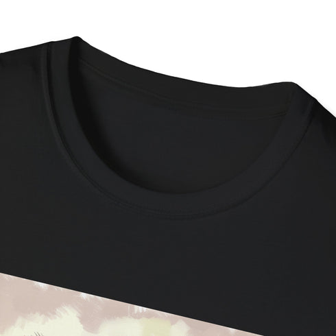 Charcoal cotton T-shirt with panda eating bamboo graphic