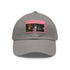 Sleek white baseball cap with light brown patch and rectangular shape.