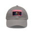 George Michael neon watercolor baseball cap, white with light brown patch.