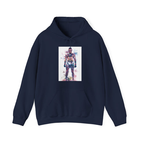 Vibrant navy watercolor Conor McGregor hoodie, Unisex, Regular fit, DTG design.
