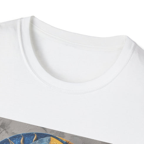 Charcoal mandala sun and moon t-shirt crafted from breathable cotton fabric