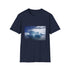 Charcoal cotton T-shirt showcasing icy Antarctica graphic regular fit crew neck design