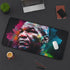 Neon watercolor desk mat with Mike Tyson portrait - 12x18.