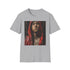 Charcoal cotton crew neck T-shirt with vibrant Eminem portrait painting design