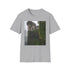 Charcoal cotton T-shirt featuring medieval castle ivy design in regular fit