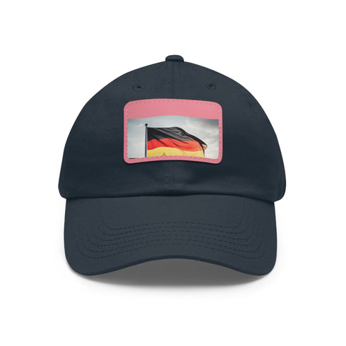 German pride flag cap in white with light brown patch.