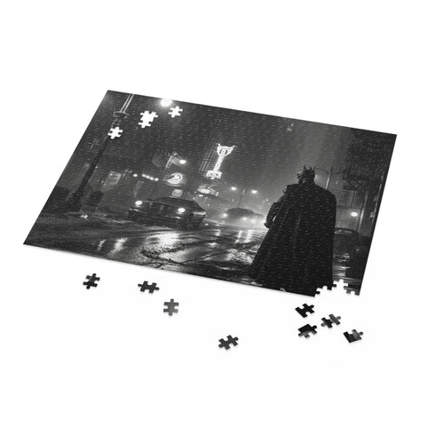 Dark Gotham City puzzle featuring Batman and villains, 120 pieces.