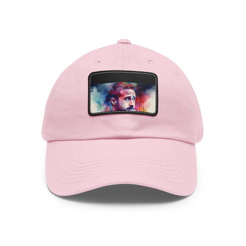 Ryan Gosling Glow Watercolor Cap in White with Light Brown Patch