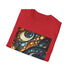 Charcoal fractal pattern cotton T-shirt with crew neck and regular fit