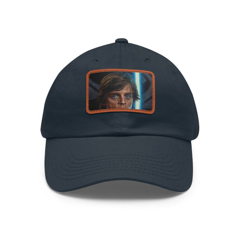 White Galactic Jedi baseball cap with iconic Luke Skywalker design.