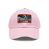 Watercolor NYC Subway Sunset Baseball Cap - White/Light Brown Rectangle Shape