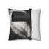 Echoes of Light Around Temple Monolith (Edition II) — 40×40 Cushion Cover — Soft Brushed Fabric Texture Close-Up