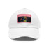 Neon watercolor baseball cap with white/light brown rectangle patch.