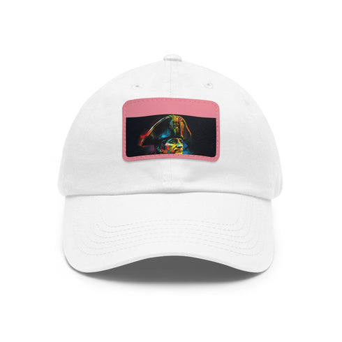 Neon Watercolor Baseball Cap, White/Light Brown Rectangle Unisex Vegan Hat