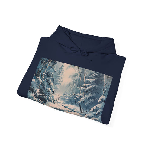 Winter Serene Hoodie in Navy, Regular Fit Unisex Hoodie for Winter